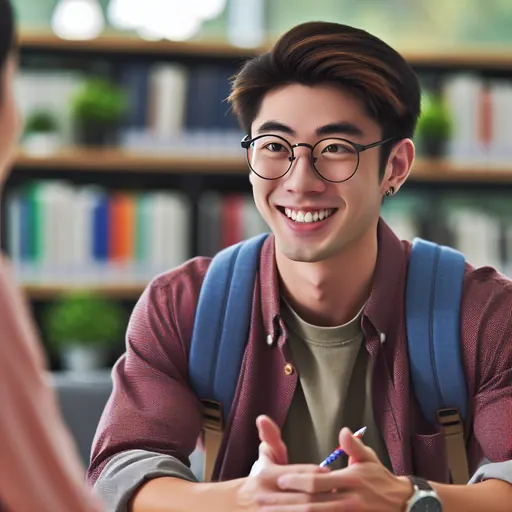 معاينة لتطبيق تدريب محادثة IELTS تعرض سؤال محادثة من الذكاء الاصطناعي